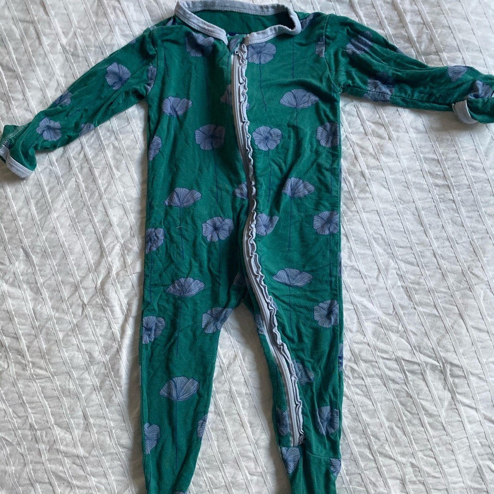 Kickee Pants ruffle zip footie